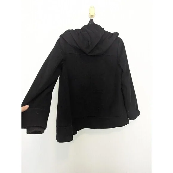 George Simonton Black Lambswool Cashmere Coat Size 4 - Picture 9 of 15